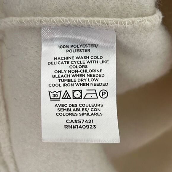 Loft Womens Half Zip‎ Jacket Fleece Sherpa Pullover Long Sleeve White Size MP - Picture 5 of 7